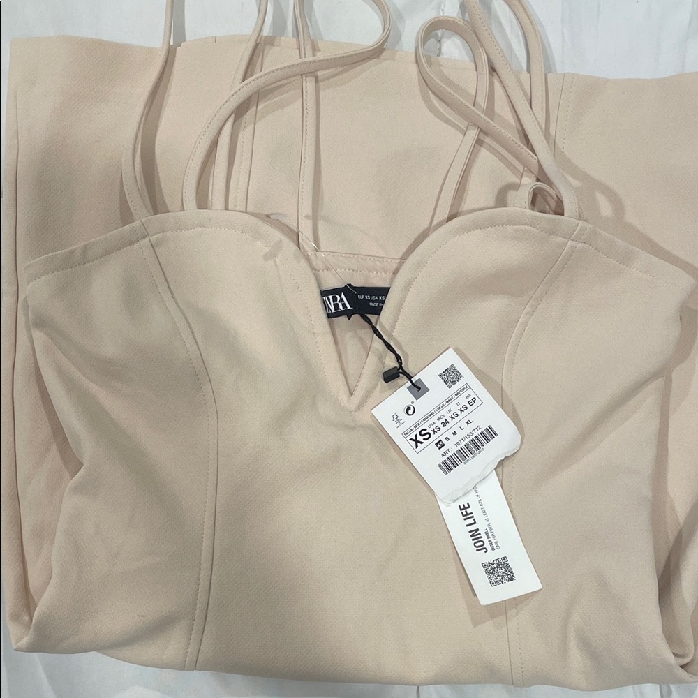 Zara Beige Strappy Dress